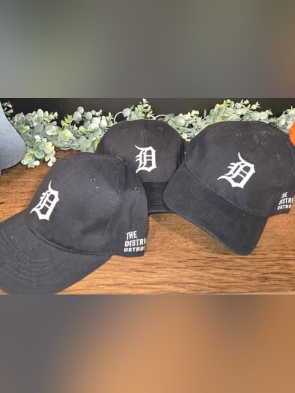 Black Detroit D logo baseball caps The District Detroit, 3 available